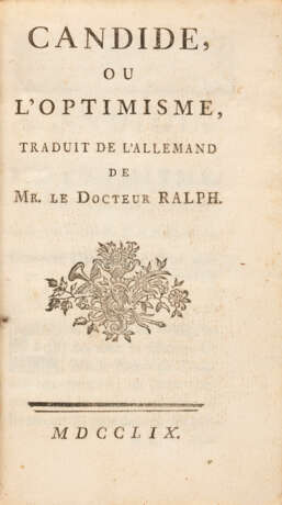 [VOLTAIRE, François-Marie Arouet, dit (1694-1778)] - photo 1