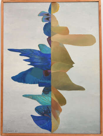 FELIX LEWIN, "Abstrakte Komposition in grau und blau" Öl auf Leinwand, 1965, gerahmt. - Foto 1