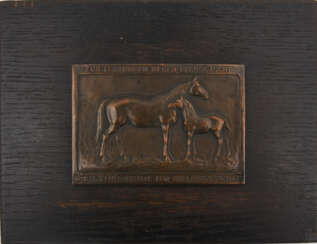F. DILLER Relief mit Pferden, Bronze. 