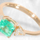 Feiner Smaragd/Diamant-Goldschmiedering, ca. 1,34ct - photo 1