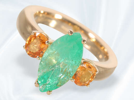 Neuwertiger handgefertigter Ring mit Smaragd von ca. 2ct, Manufaktur Schupp aus Pforzheim - Foto 3