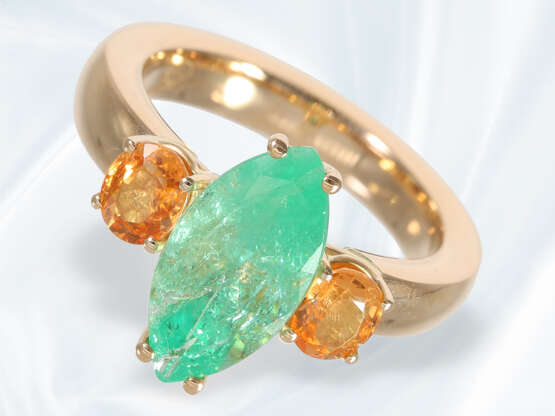 Neuwertiger handgefertigter Ring mit Smaragd von ca. 2ct, Manufaktur Schupp aus Pforzheim - photo 5