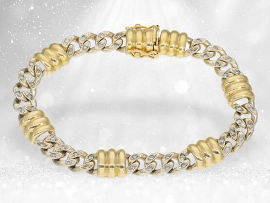 Italienisches Goldschmiedearmband mit Diamanten, 18K Gold - фото 1