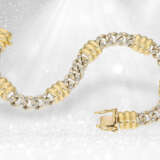 Italienisches Goldschmiedearmband mit Diamanten, 18K Gold - photo 2