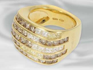 Ring: hochwertiger und äußerst massiver Designer-Cocktailring mit Brillanten/Diamanten, signiert Damiani
