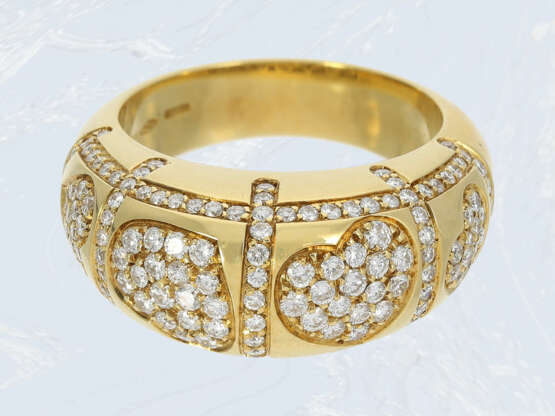 Ring: wertvoller Goldschmiedering mit reichem Brillantbesatz, ca. 1ct, hochwertige Handarbeit - Foto 2