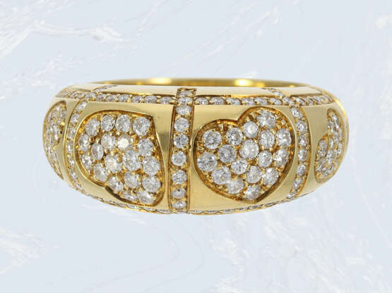 Ring: wertvoller Goldschmiedering mit reichem Brillantbesatz, ca. 1ct, hochwertige Handarbeit - photo 3
