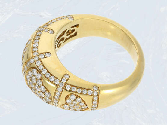 Ring: wertvoller Goldschmiedering mit reichem Brillantbesatz, ca. 1ct, hochwertige Handarbeit - photo 4