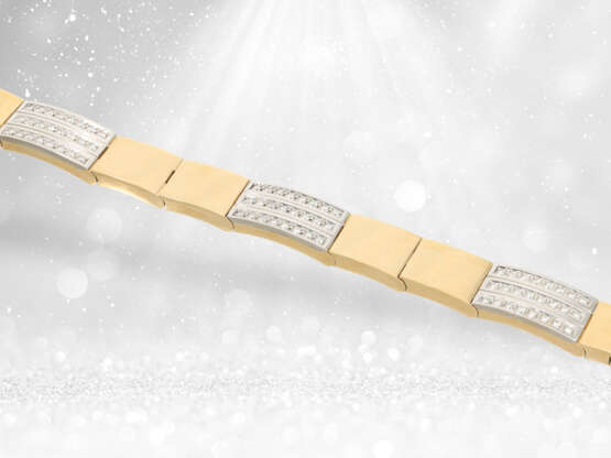 Modernes und sehr attraktives Brillant-Goldschmiede-Armband, Handarbeit aus 18K Gold, ca. 2,88ct Brillanten - фото 3