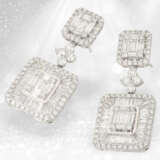 Ohrringe: außergewöhnliche Diamantohrringe mit raffiniert gefassten Baguette-Diamanten, 3,8ct - Foto 1