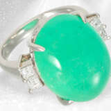 Ring: ehemals sehr teurer vintage Platinring mit Smaragd von ca. 20ct und Diamanten, GIA-Zertifikat - Foto 2