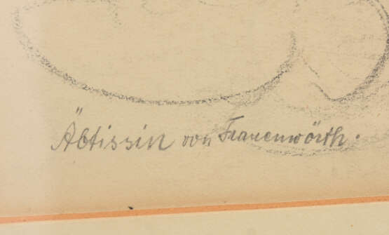 JOSEPH WOPFNER, "Die Äbtissin von Frauenwörth", Bleistift auf Papier, unten rechts signiert, Mitte/Ende 19. - photo 3