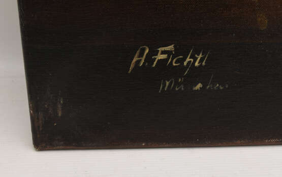 ANTON FICHTL, "3.Blumenstilleben in altmeisterlicher Manier" , Öl auf Leinwand, erste Hälfte 20. Jahrhundert - photo 2