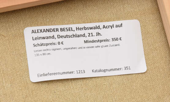 ALEXANDER BESEL, Herbswald, Acryl auf Leinwand, Deutschland, 21. Jahrhundert - Foto 3