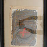 UNBKANNTER KÜNSTLER, Abstraktion mit rotem Kreuz, signiert mit Tapies, 20. Jahrhundert - Foto 5