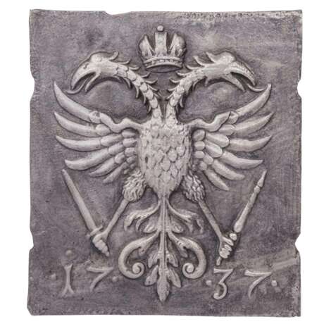 Abguss einer heraldischen Ofenplatte, - Foto 1