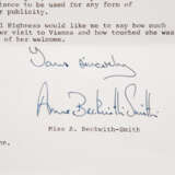 Brief aus dem Sekretariat von LADY DIANA (1961-1997) - 15-zeiliges einseitiges Typoskript - Foto 3