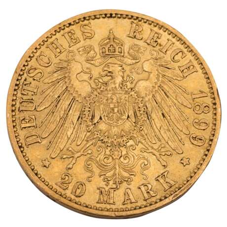 Preussen/GOLD - 20 Mark 1899 A - Foto 2
