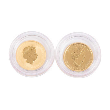 GOLD, 4 x 1/10 Unze: 15 Aussi Dollars 2012, 5 Can Dollars 2012 - Foto 2
