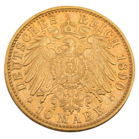 Deutsches Kaiserreich / Bayern - 10 Mark 1890, König Otto, - Foto 2