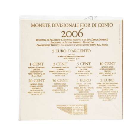 San Marino - KMS 3,88€ 2006 mit 5€ Sondermünze Delfico, - Foto 3