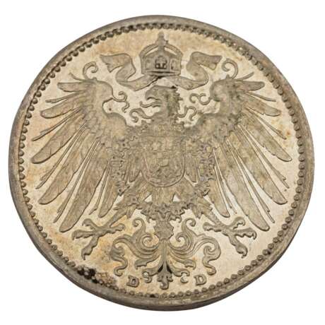 Deutsches Kaiserreich - 1 Mark 1910/D in ex PP, - Foto 2