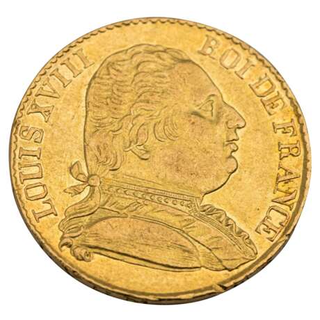Frankreich /GOLD - Louis XVIII. 20 FRANCS 1815-R - фото 1