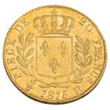 Frankreich /GOLD - Louis XVIII. 20 FRANCS 1815-R - Foto 2