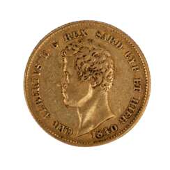 Sardinien /GOLD - Karl Albert 20 Lire 1840