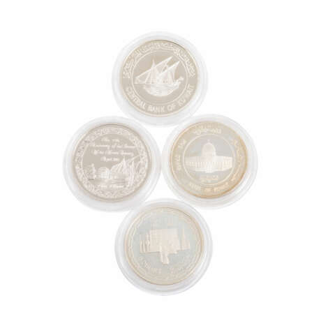 Kuwait /SILBER - 4-tlg. Münzen-Set à 5 Dinars 1984 PP - Foto 3