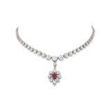 VICTORIAN DIAMOND AND RUBY RIVIÈRE NECKLACE AND PENDANT - photo 2