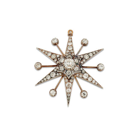 LATE 19TH CENTURY DIAMOND STAR BROOCH - Foto 1