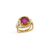 SCHLUMBERGER FOR TIFFANY & CO RUBY AND DIAMOND 'ROPE' RING - фото 1