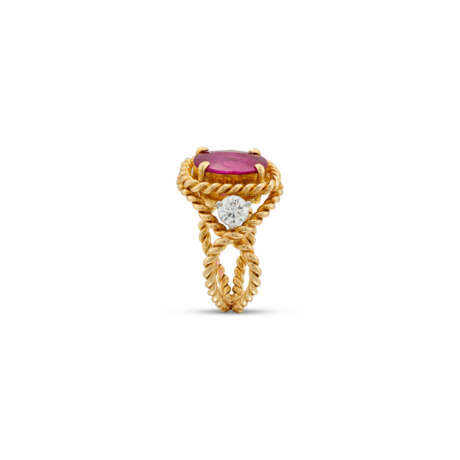 SCHLUMBERGER FOR TIFFANY & CO RUBY AND DIAMOND 'ROPE' RING - Foto 3