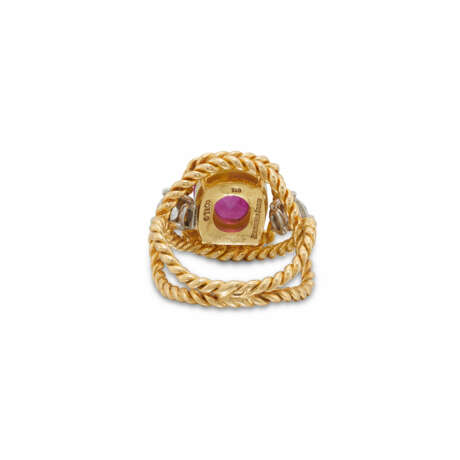 SCHLUMBERGER FOR TIFFANY & CO RUBY AND DIAMOND 'ROPE' RING - Foto 5