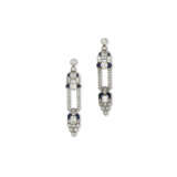 SAPPHIRE AND DIAMOND EARRINGS - фото 1