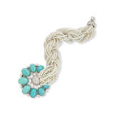 TURQUOISE, DIAMOND AND CULTURED PEARL BRACELET - фото 2