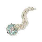TURQUOISE, DIAMOND AND CULTURED PEARL BRACELET - фото 3
