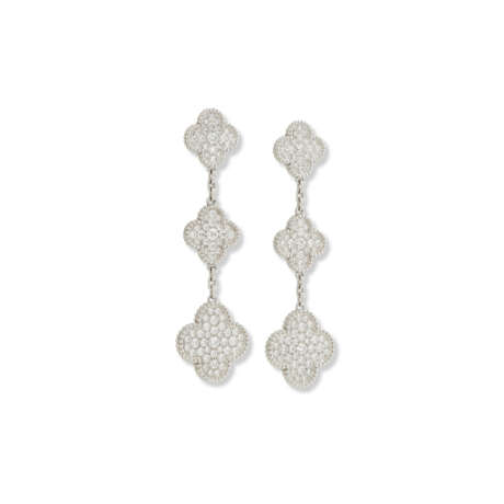 VAN CLEEF & ARPELS 'MAGIC ALHAMBRA' DIAMOND EARRINGS - photo 2