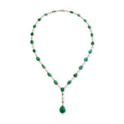 EMERALD, PEARL AND DIAMOND NECKLACE