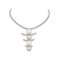 CHANEL CULTURED PEARL AND DIAMOND NECKLACE