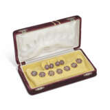 SYNTHETIC RUBY AND DIAMOND SHERWANI BUTTONS AND CUFFLINKS - photo 1