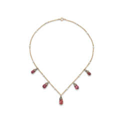NO RESERVE | ANTIQUE GARNET, DIAMOND AND SEED PEARL NECKLACE