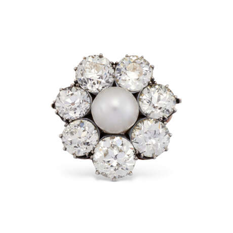 ANTIQUE PEARL AND DIAMOND BROOCH - photo 1