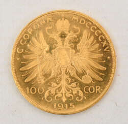 GOLDMÜNZE, 100 Corona 1915 Österreich Münze, Franz Joseph I (10)