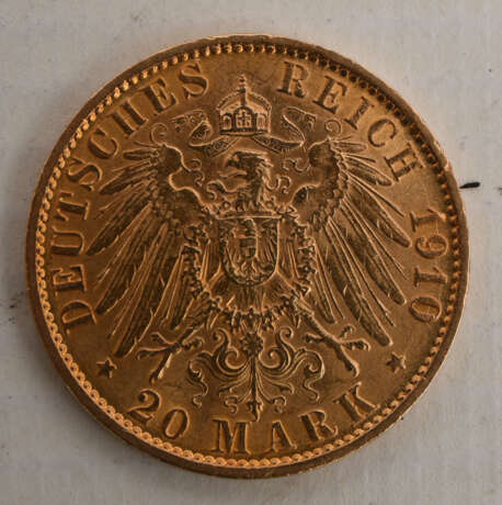 GOLDMÜNZEN KONVOLUT, 3 mal 20 Mark Deutsches Reich, 19/20. Jahrhundert (7) - фото 3