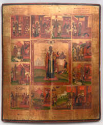 IKONE, Das Martyrium Christi in 12 Stationen. Südrussland, anfang 18. Jahrhundert