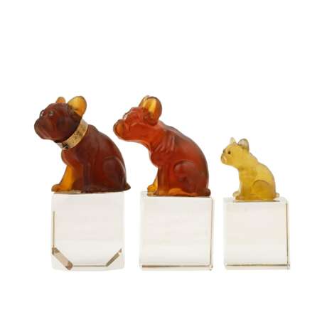 3- tlg Konvolut Paperweights mit Bulldoggen - photo 2