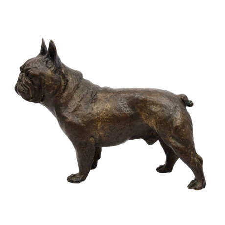 UNBEKANNTER KÜNSTLER lebensgroße Bulldogge aus Bronze - photo 2
