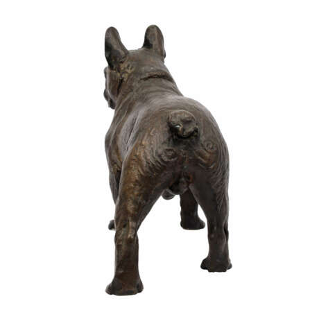 UNBEKANNTER KÜNSTLER lebensgroße Bulldogge aus Bronze - photo 3